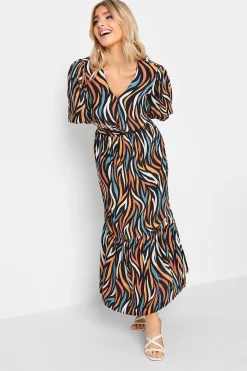 M&Co Womens M&Co Black Abstract Print Maxi Dress