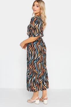 M&Co Womens M&Co Black Abstract Print Maxi Dress