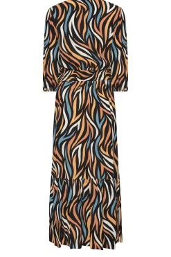 M&Co Womens M&Co Black Abstract Print Maxi Dress