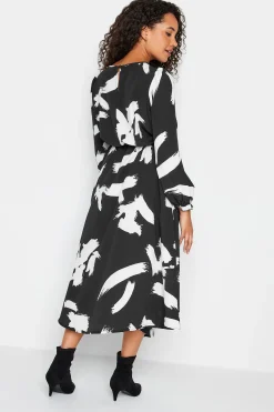 M&Co Womens M&Co Black Abstract Print Smock Dress