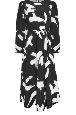 M&Co Womens M&Co Black Abstract Print Smock Dress