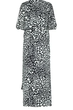 M&Co Womens M&Co Black Animal Print Wrap Dress