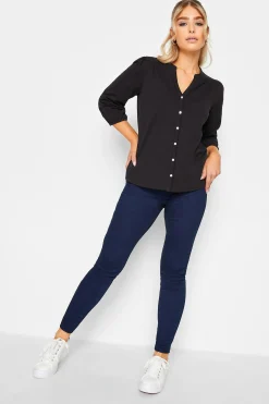 M&Co Womens M&Co Black Button Through Cotton Shirt