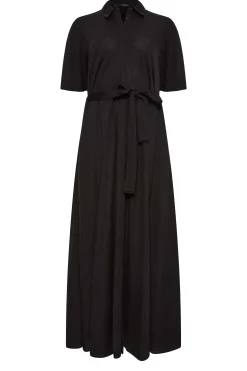 M&Co Womens M&Co Black Button Through Collared Midaxi Dress