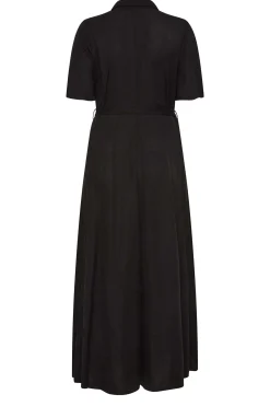M&Co Womens M&Co Black Button Through Collared Midaxi Dress