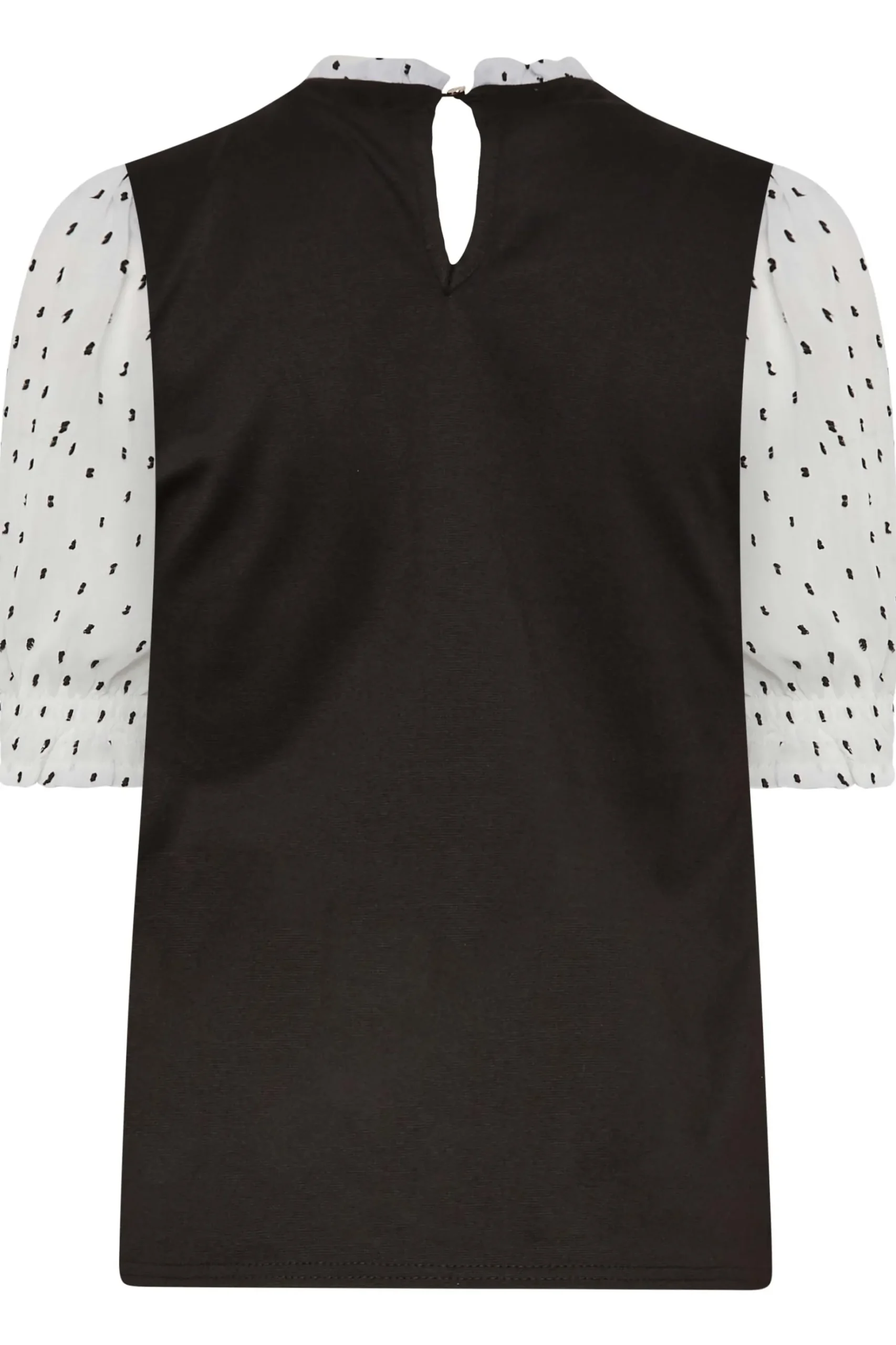 M&Co Womens M&Co Black Dobby Sleeve Contrast Blouse