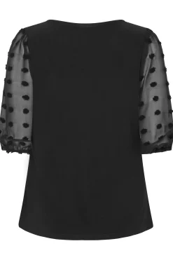 M&Co Womens M&Co Black Dobby Sleeve Blouse