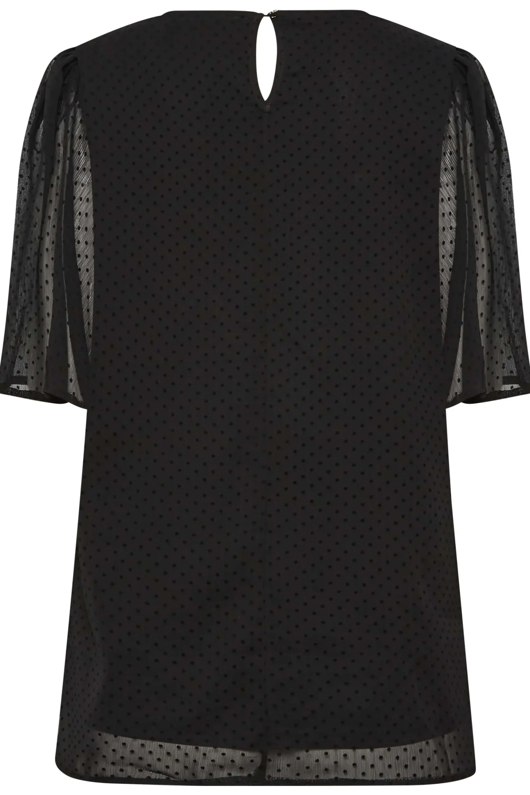 M&Co Womens M&Co Black Dobby Angel Sleeve Blouse