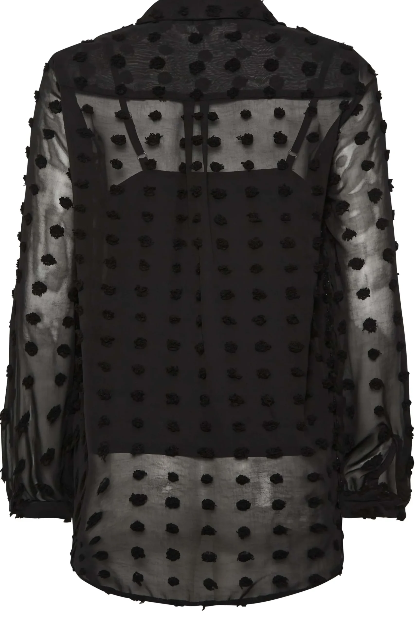 M&Co Womens M&Co Black Dobby Spot Shirt