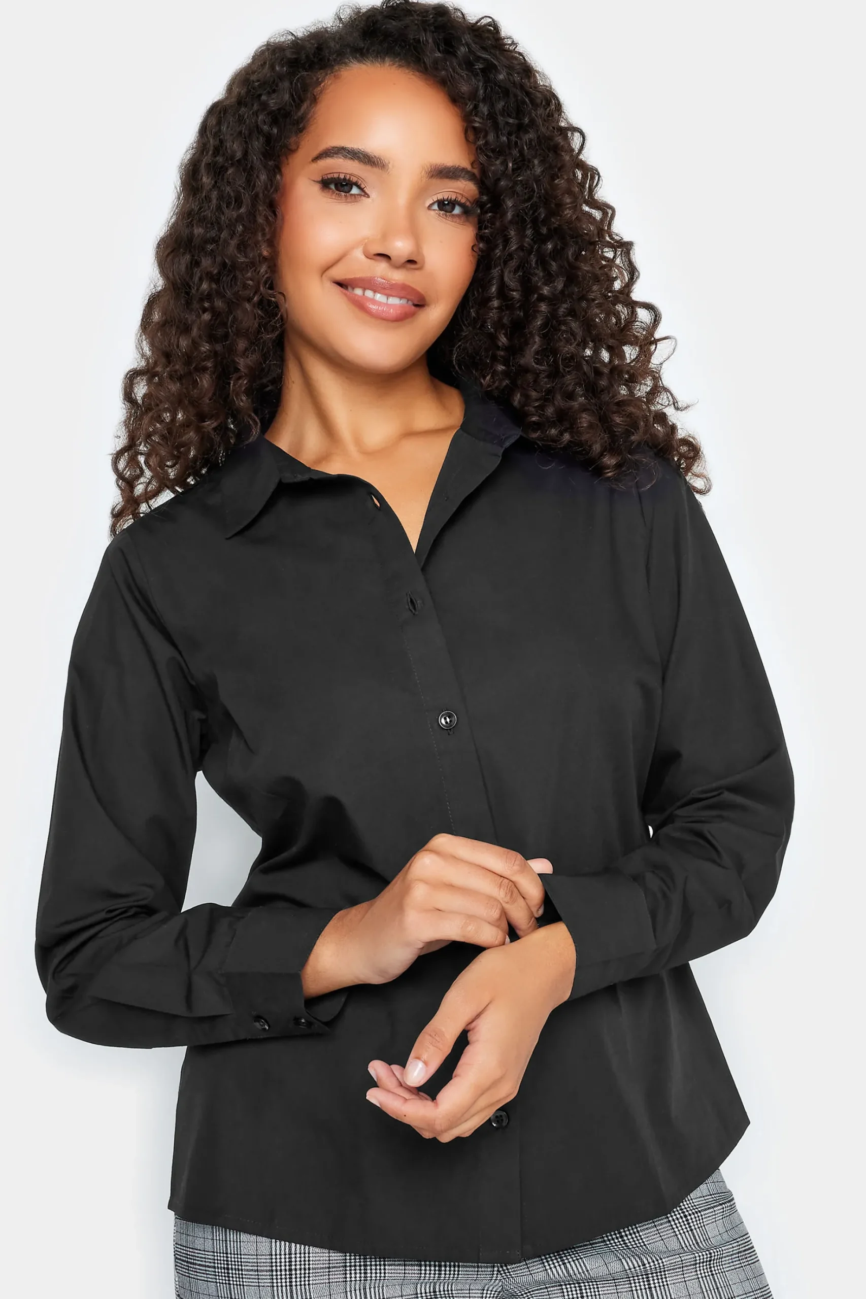 M&Co Womens M&Co Black Fitted Poplin Shirt