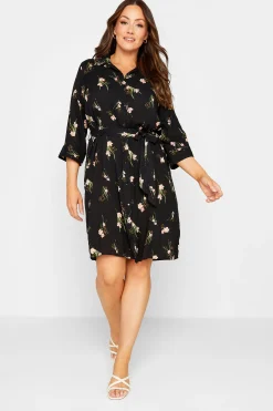 M&Co Womens M&Co Black Floral Tie Tunic Shirt
