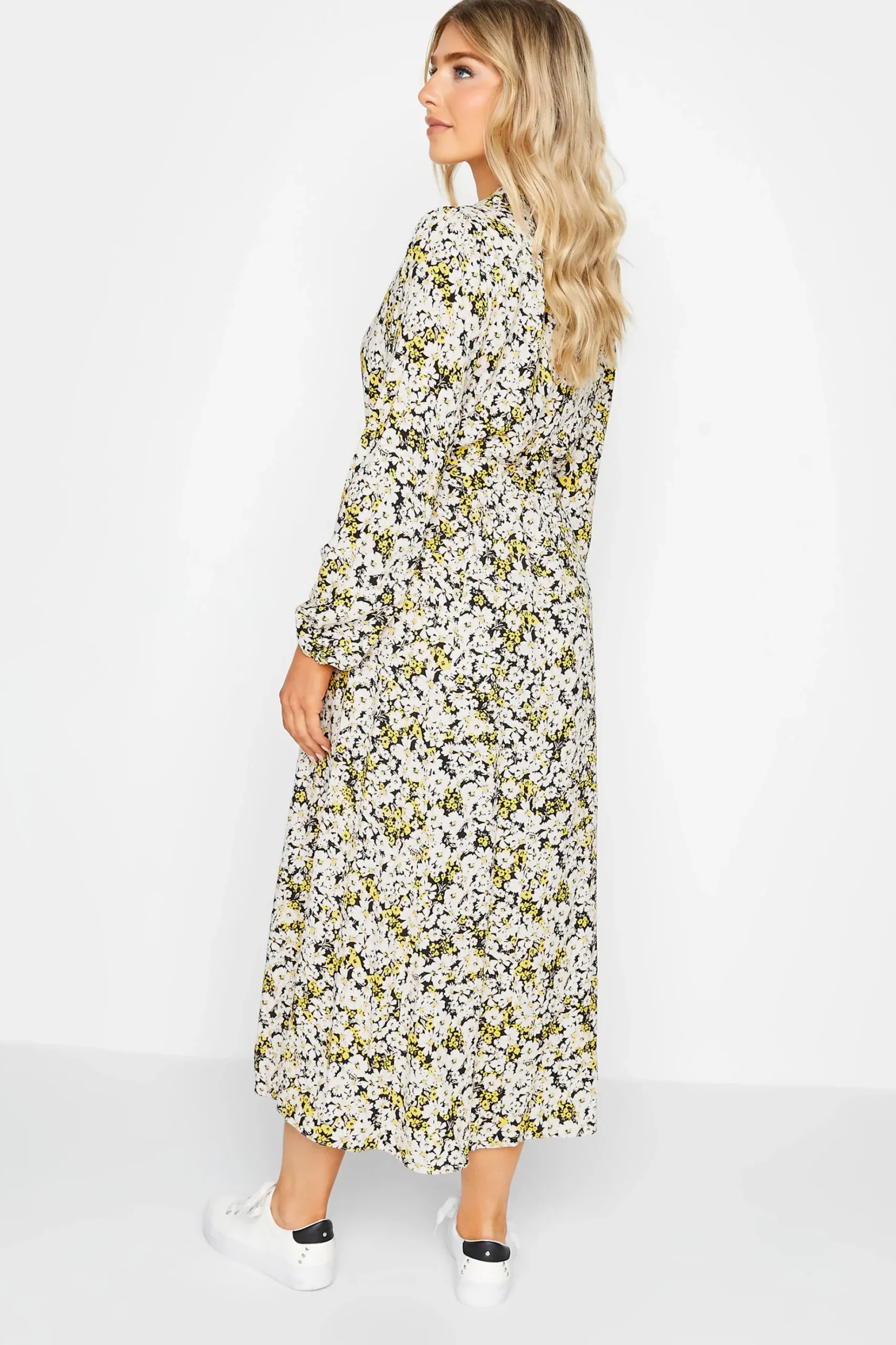 M&Co Womens M&Co Black Floral Tie Front Maxi Dress