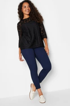 M&Co Womens M&Co Black Floral Lace Blouse