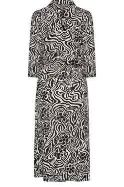 M&Co Womens M&Co Black Floral Swirl Print Midaxi Shirt Dress