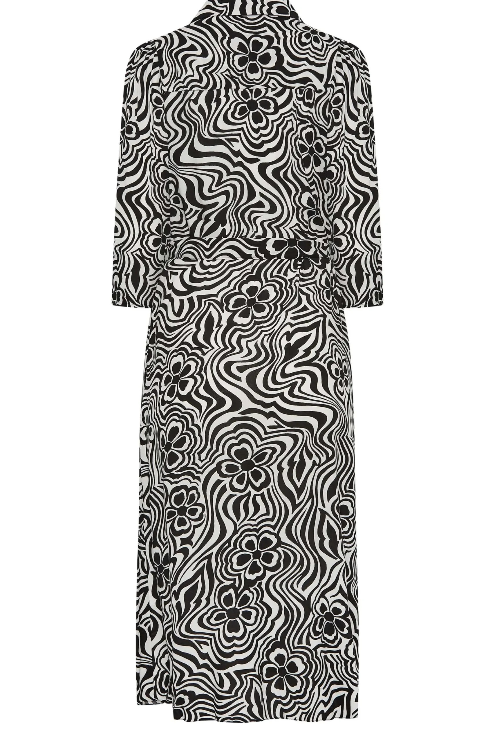 M&Co Womens M&Co Black Floral Swirl Print Midaxi Shirt Dress