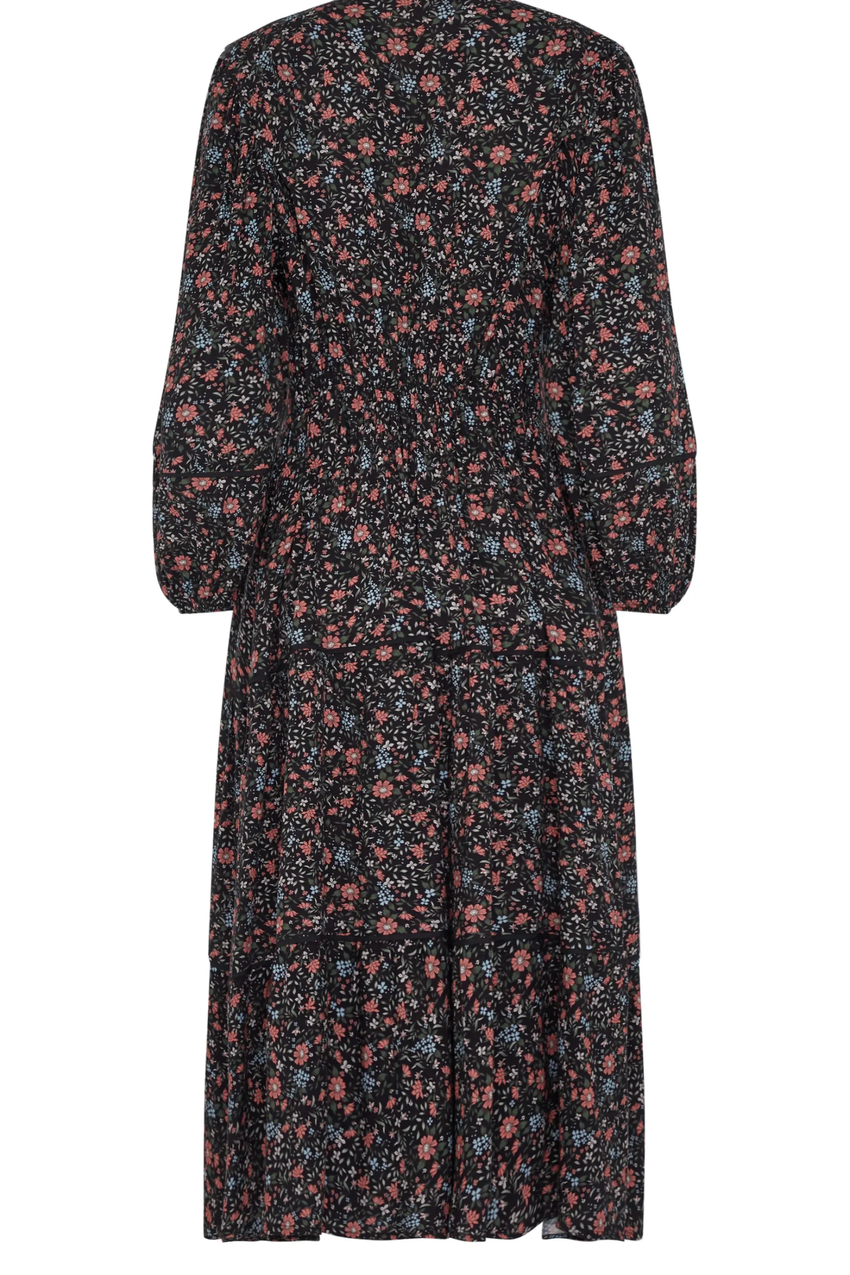 M&Co Womens M&Co Black Floral Print Crochet Trim Maxi Dress