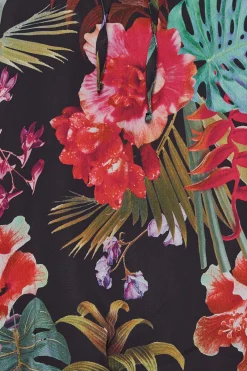 M&Co Womens M&Co Black Floral High Neck Blouse