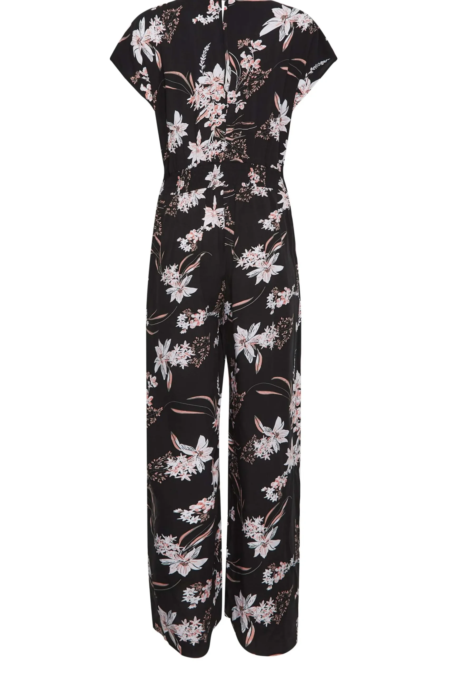 M&Co Womens M&Co Black Floral Wrap Jumpsuit
