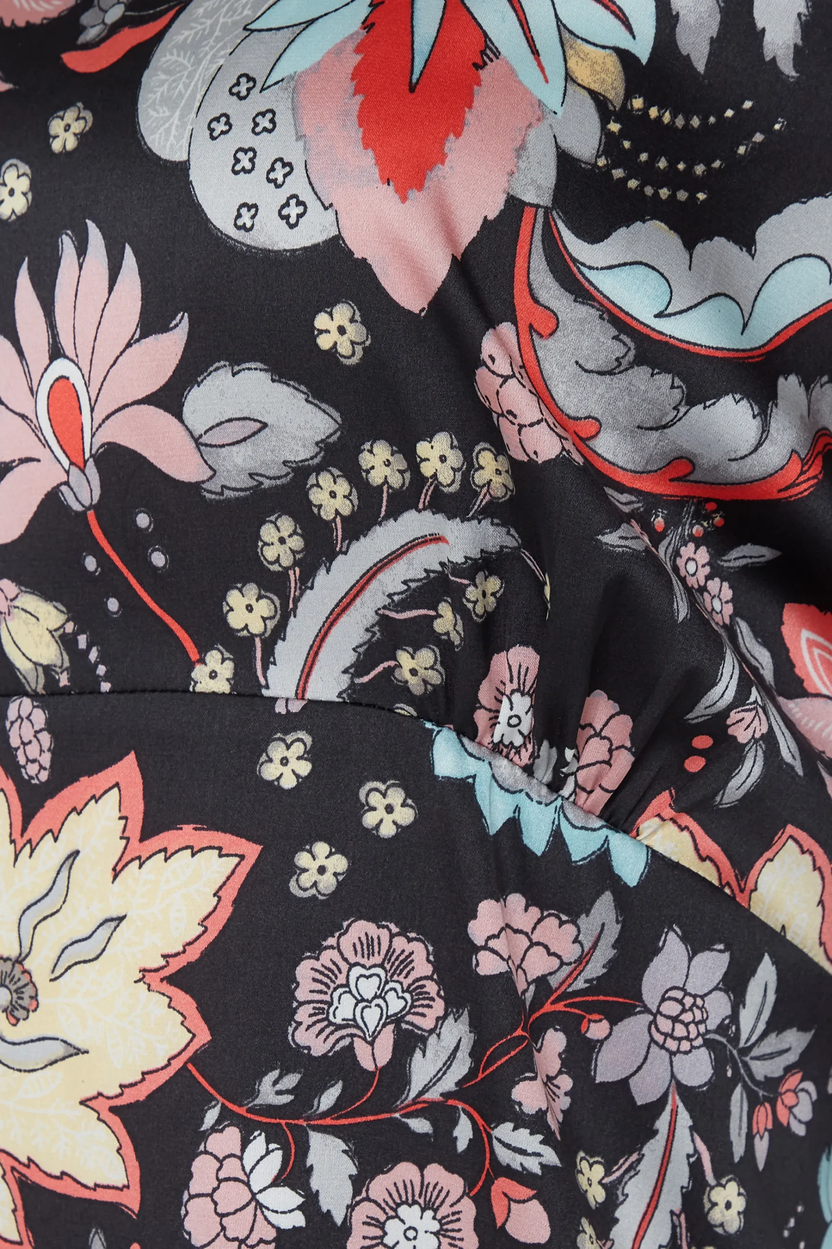 M&Co Womens M&Co Black Floral Tie Back Blouse