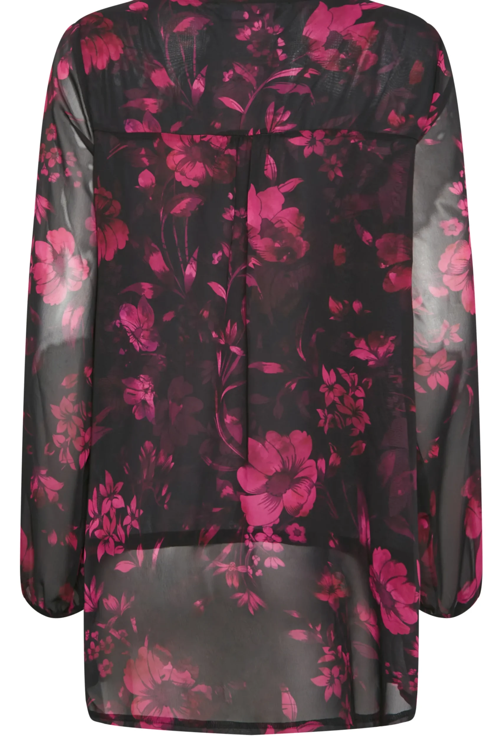 M&Co Womens M&Co Black Floral Print Wrap Hem Blouse