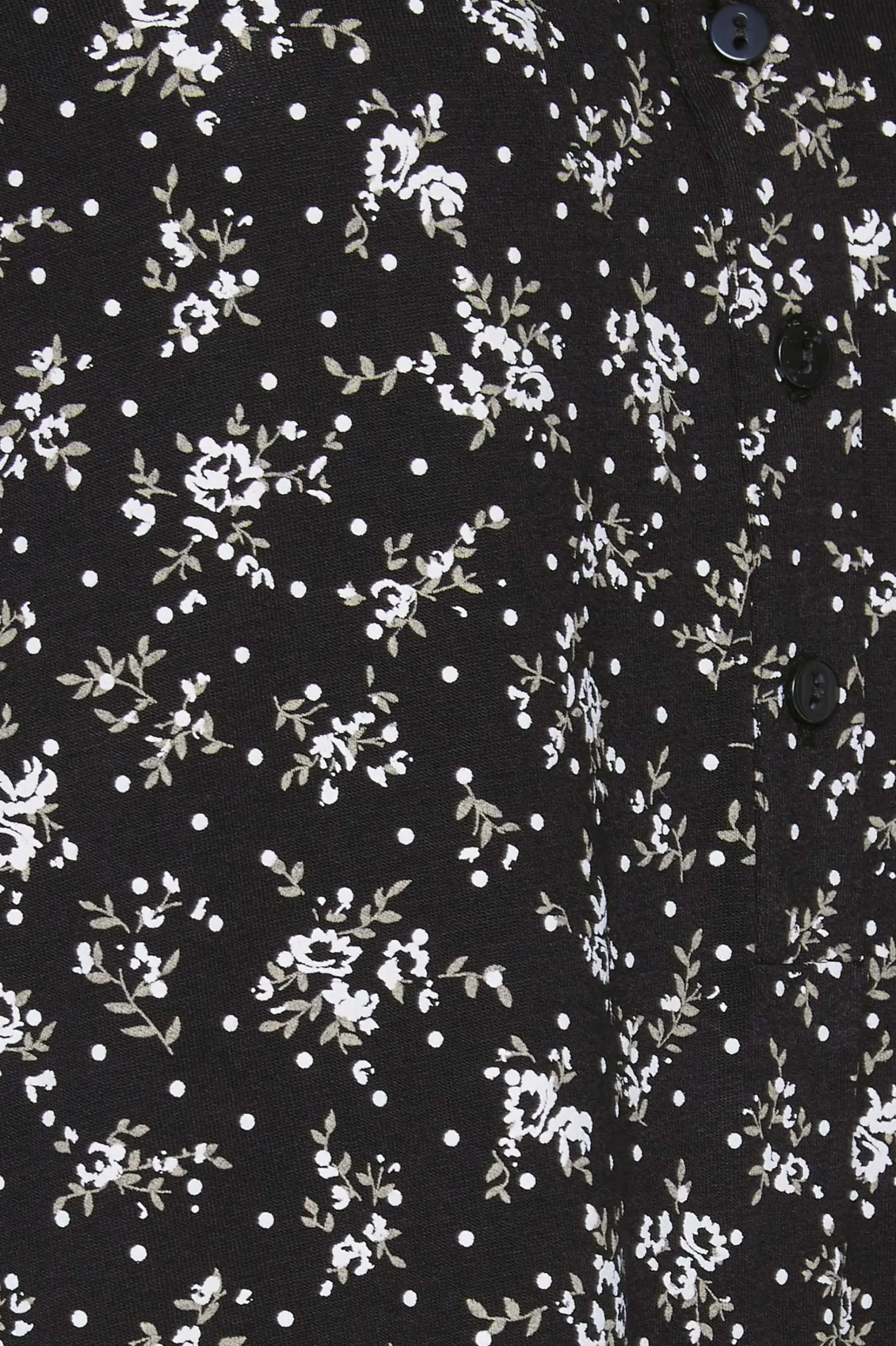 M&Co Womens M&Co Black Floral Print Half Placket Jersey Shirt