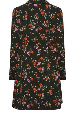 M&Co Womens M&Co Black Floral Print Tie Waist Tunic Shirt