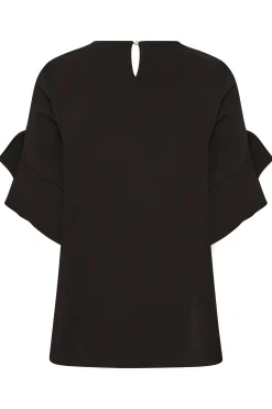 M&Co Womens M&Co Black Frill Sleeve Blouse