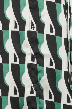 M&Co Womens M&Co Black Geometric Print Tie Tunic Shirt Dress