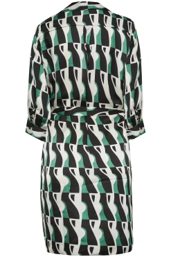 M&Co Womens M&Co Black Geometric Print Tie Tunic Shirt Dress