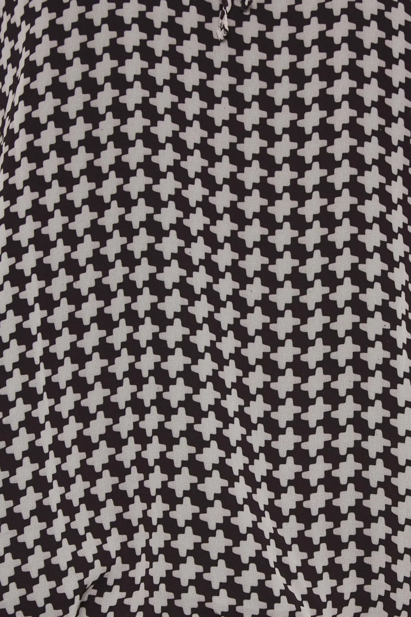 M&Co Womens M&Co Black Geometric Print Tie Neck Blouse