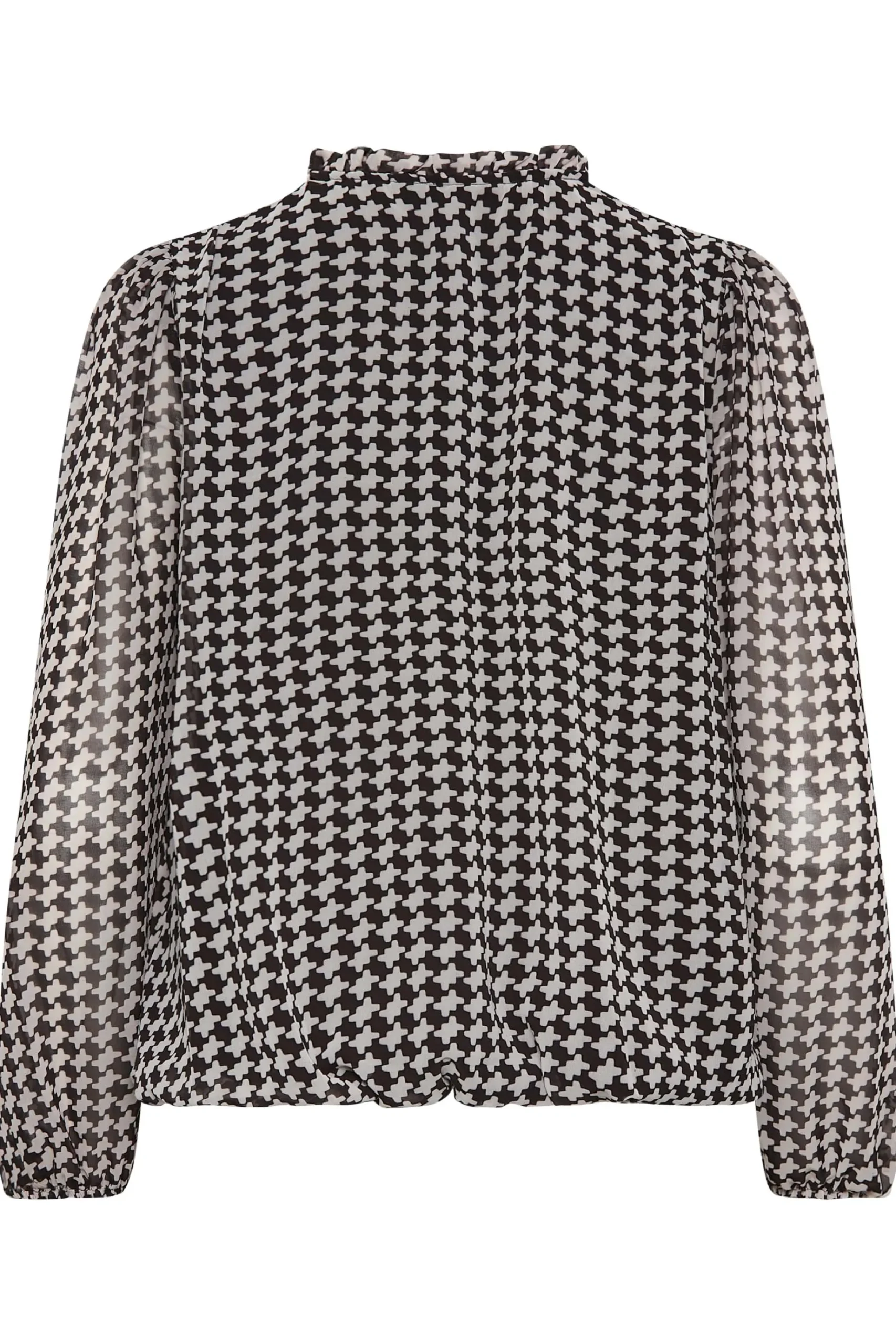 M&Co Womens M&Co Black Geometric Print Tie Neck Blouse