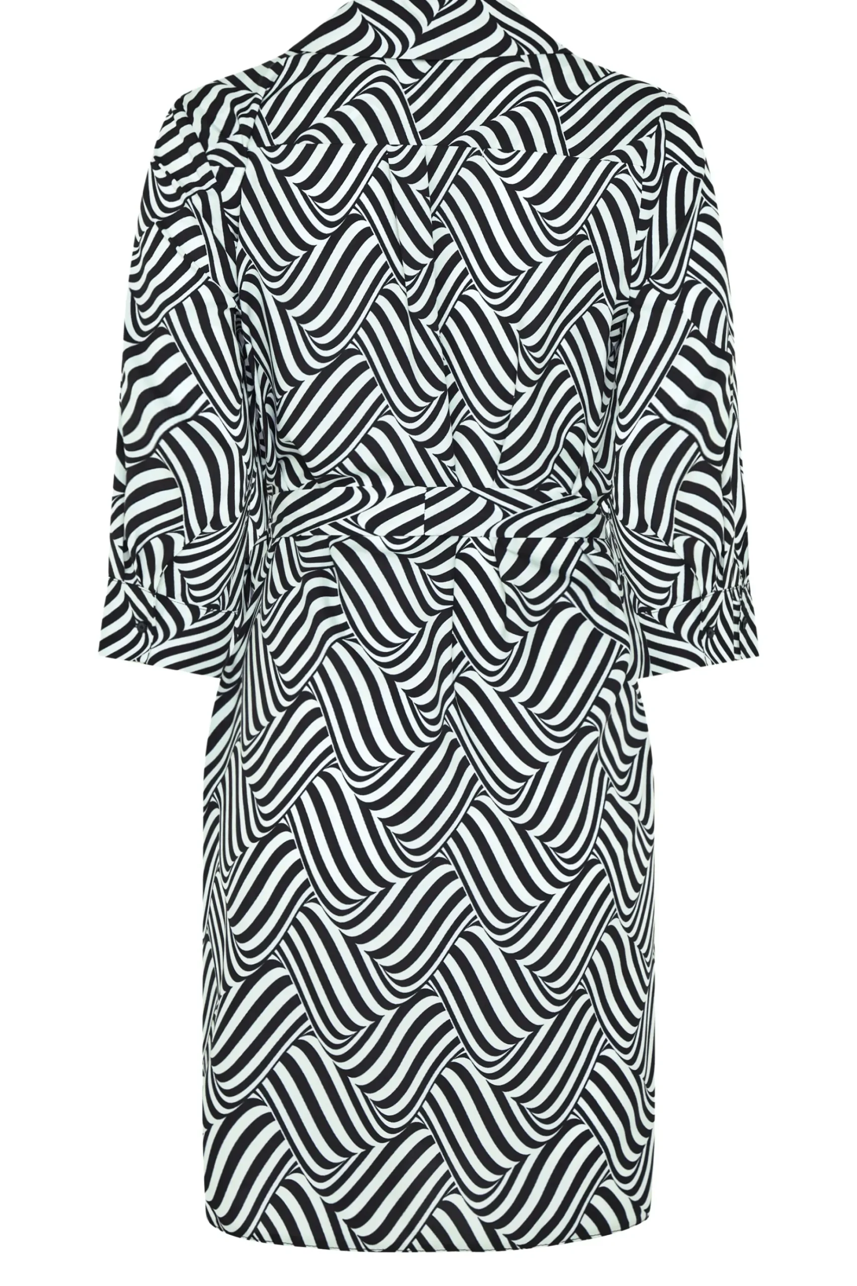 M&Co Womens M&Co Black Geometric Print Tie Waist Shirt Dress