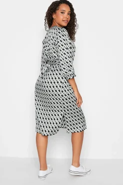 M&Co Womens M&Co Black Geometric Print Satin Tunic Dress