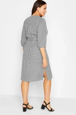 M&Co Womens M&Co Black Gingham Tie Waist Detail Tunic