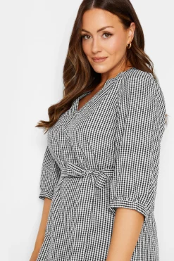 M&Co Womens M&Co Black Gingham Tie Waist Detail Tunic