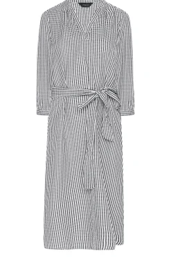 M&Co Womens M&Co Black Gingham Tie Waist Detail Tunic