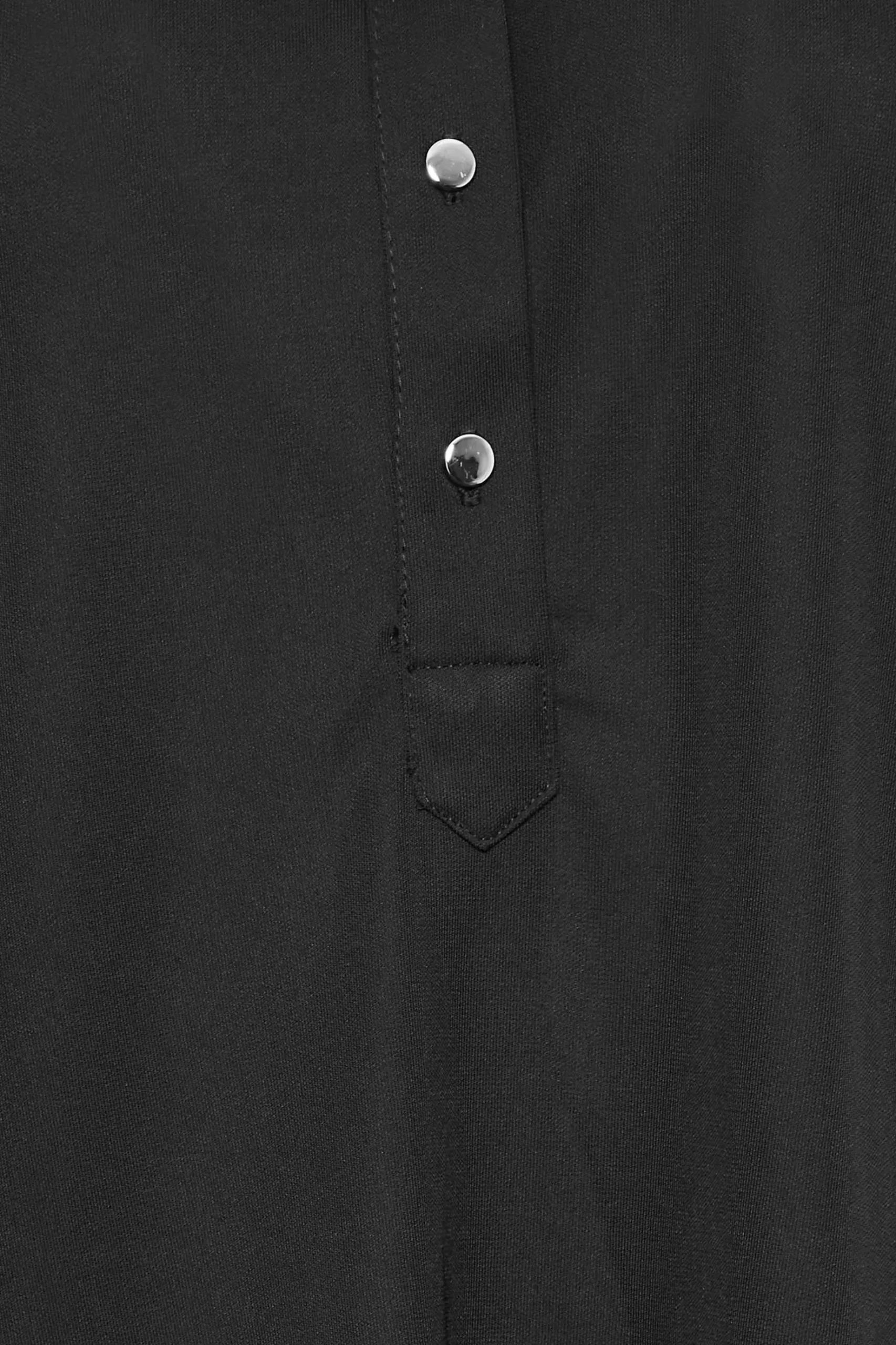 M&Co Womens M&Co Black Half Placket Jersey Open Collar Shirt