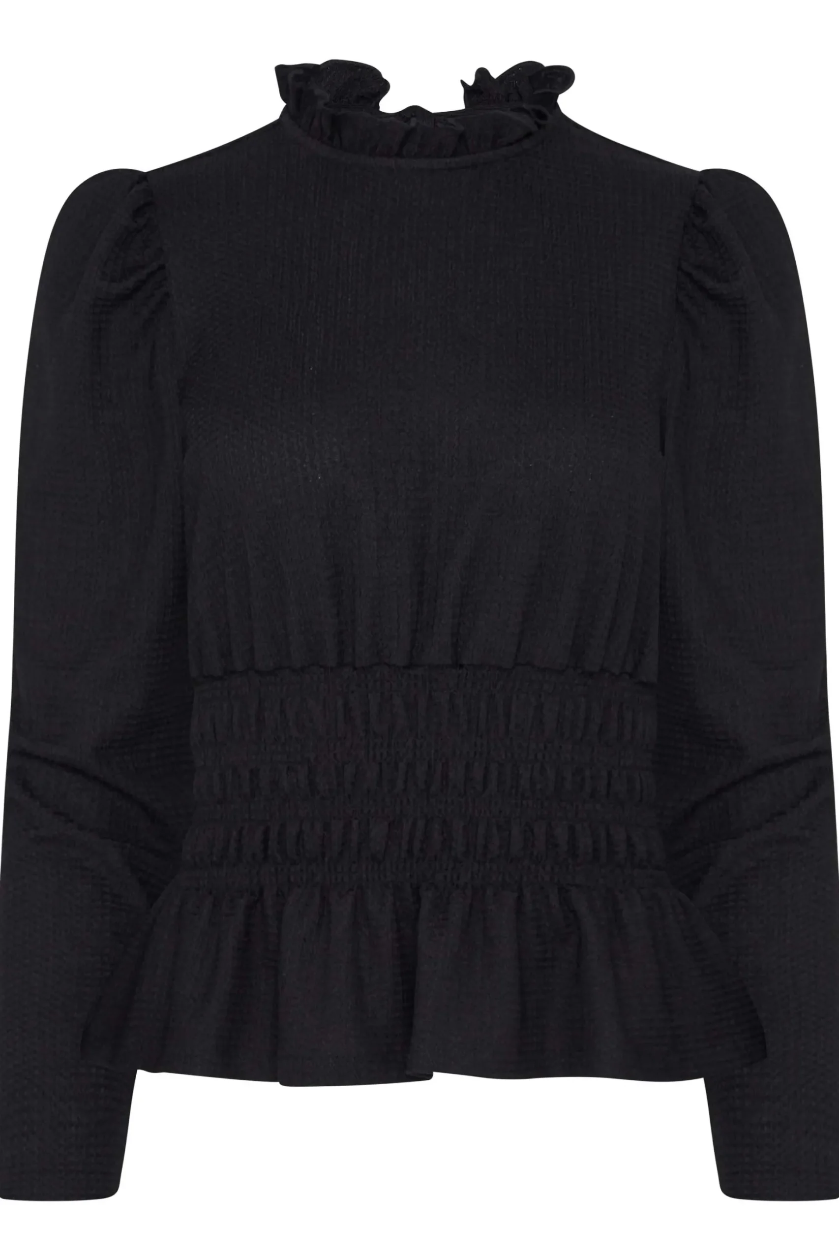 M&Co Womens M&Co Black High Frill Neck Blouse