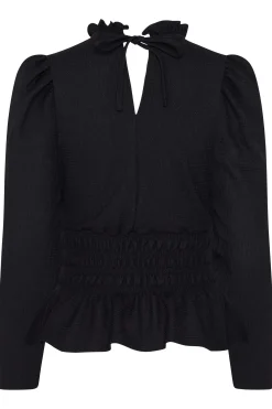 M&Co Womens M&Co Black High Frill Neck Blouse