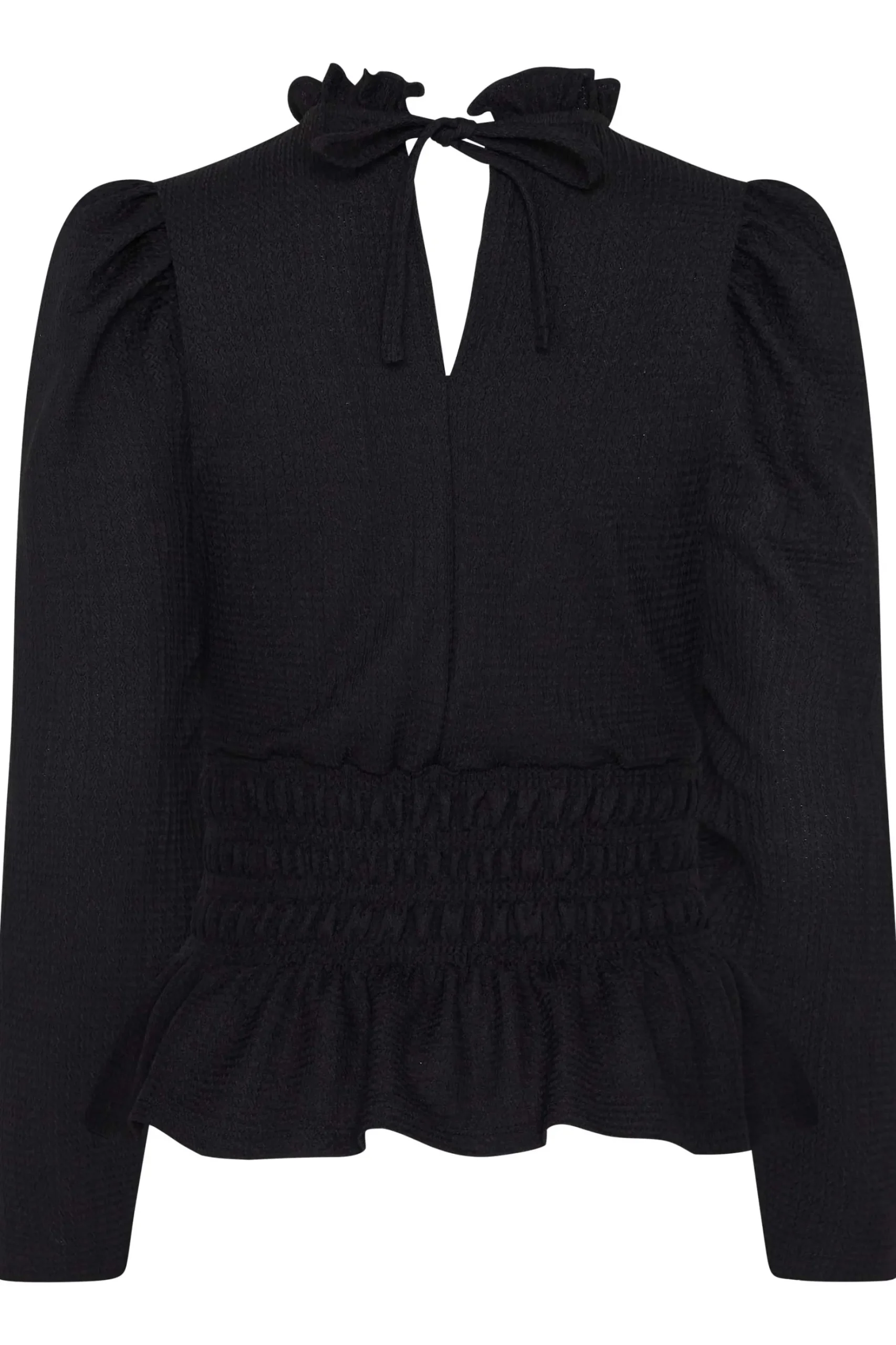 M&Co Womens M&Co Black High Frill Neck Blouse