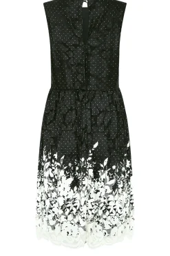 M&Co Womens M&Co Black Lace Border Midi Dress
