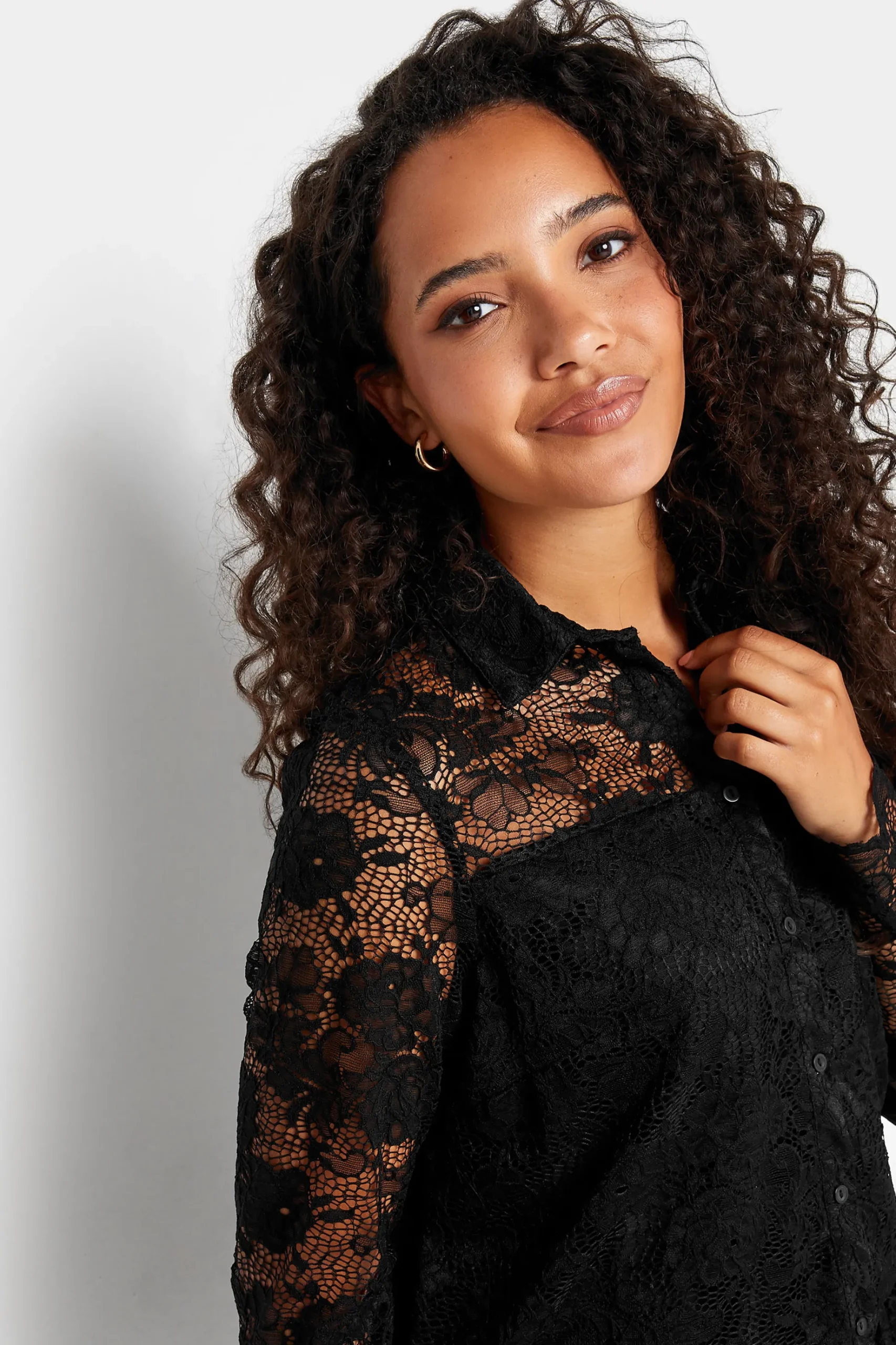 M&Co Womens M&Co Black Lace Shirt