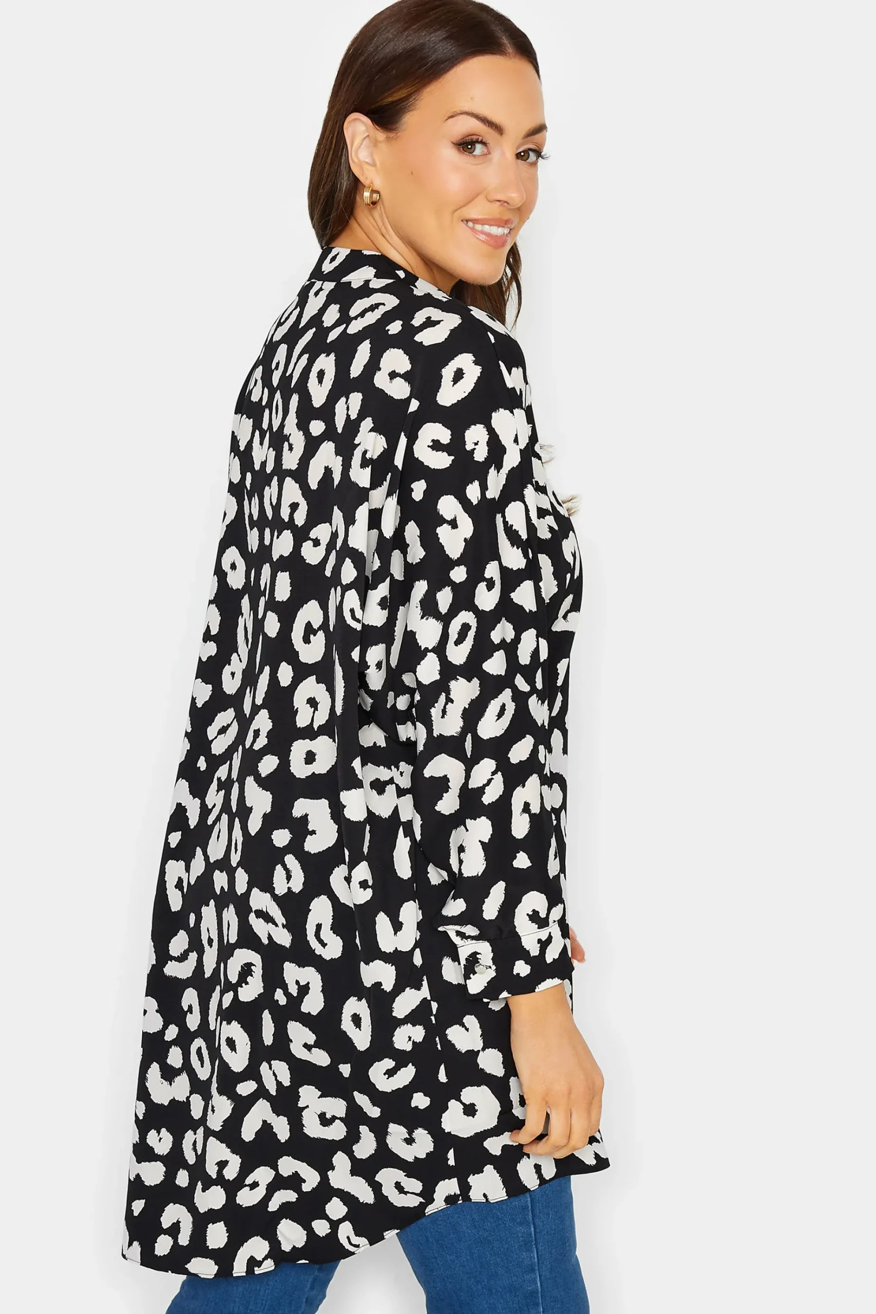 M&Co Womens M&Co Black Leopard Print Blouse
