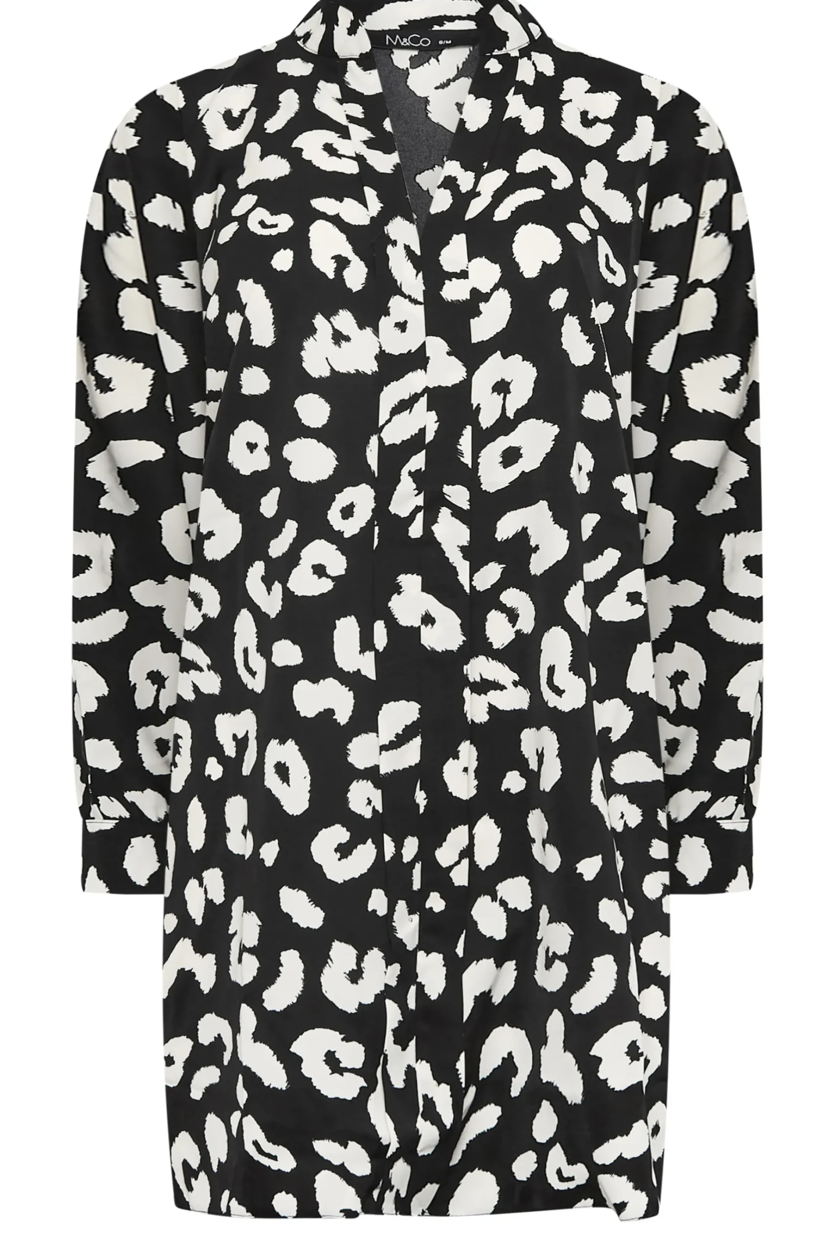 M&Co Womens M&Co Black Leopard Print Blouse