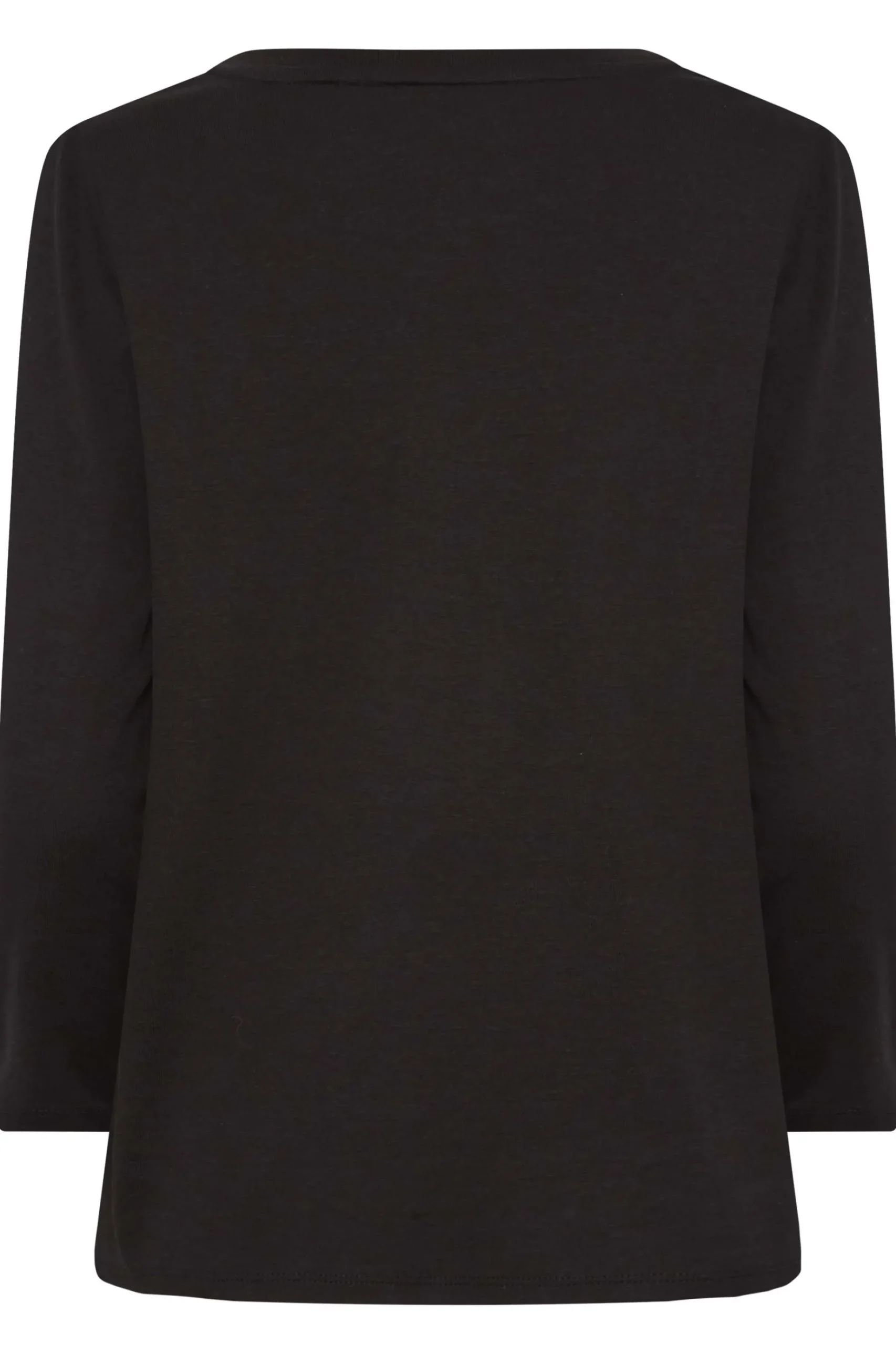 M&Co Womens M&Co Black Long Sleeve Cotton Blend Top