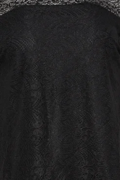 M&Co Womens M&Co Black Long Sleeve Lace Blouse