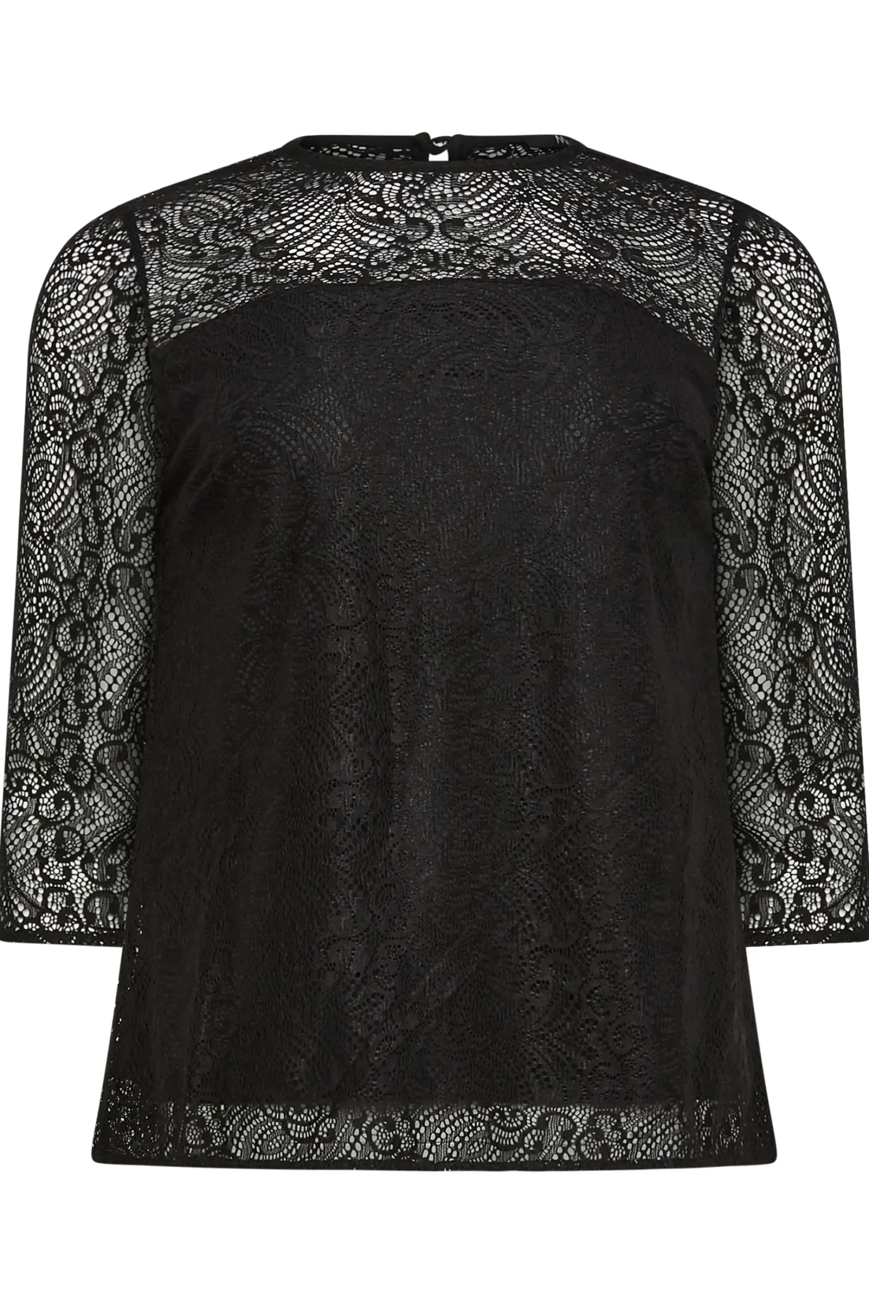 M&Co Womens M&Co Black Long Sleeve Lace Blouse
