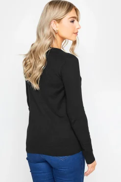 M&Co Womens M&Co Black Long Sleeve Knit Jumper