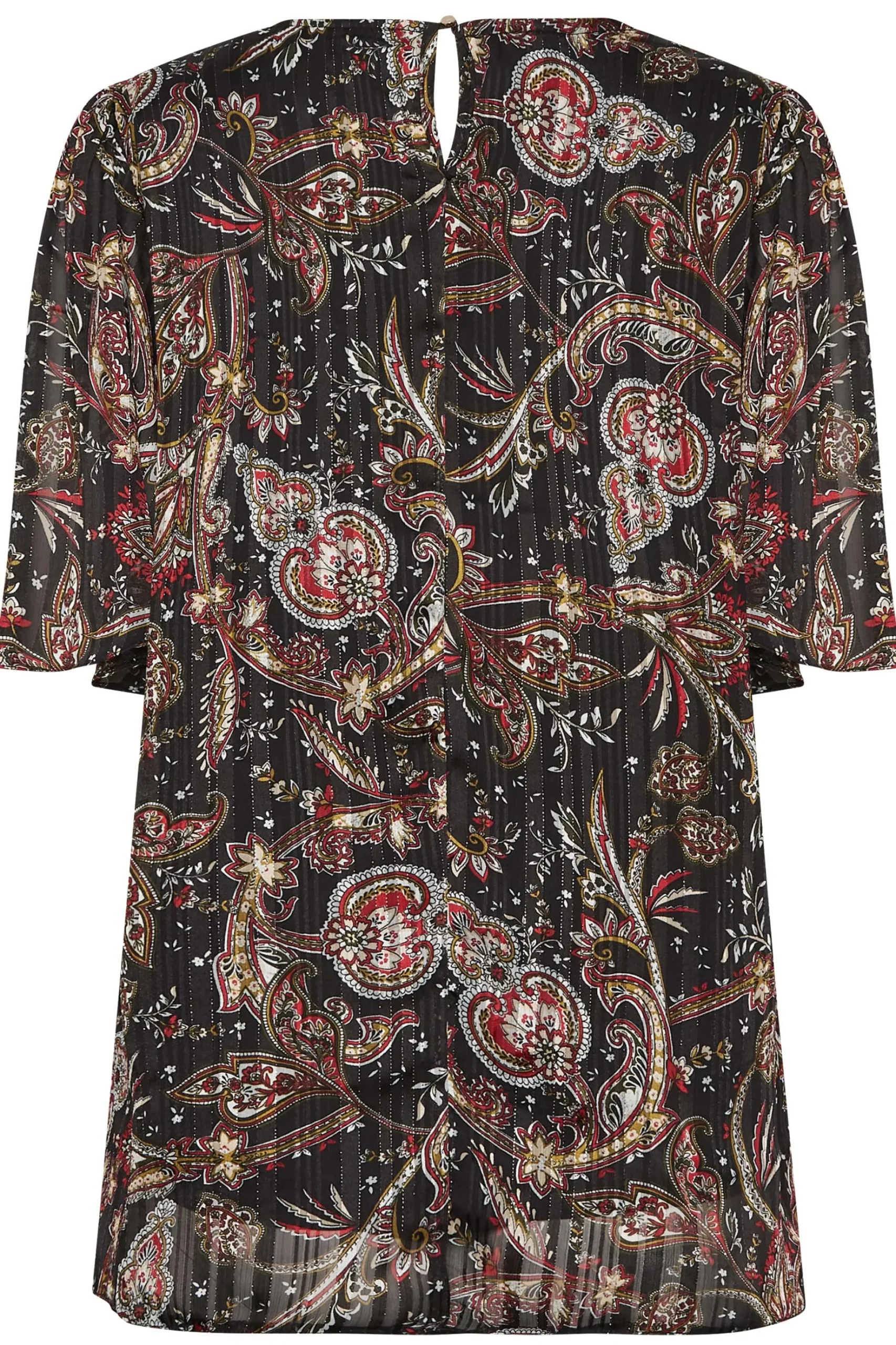 M&Co Womens M&Co Black Paisley Print Angel Sleeve Blouse