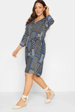 M&Co Womens M&Co Black Patchwork Print Belted Tunic Shirt Dress